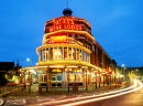 yates's wine lodge at night, Blackpool